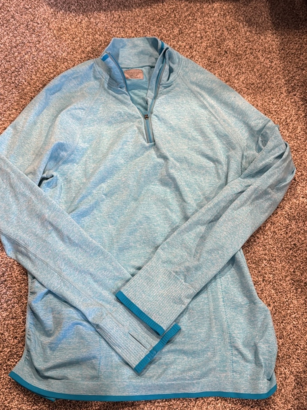 Athleta Light Blue Quarter-Zip Pullover